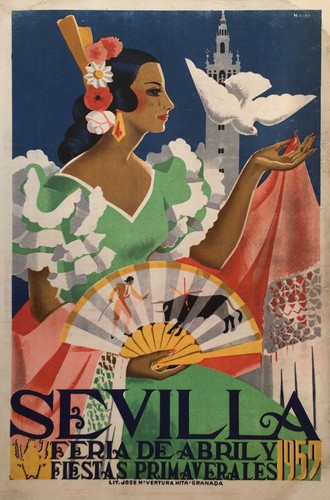 Original feria sevilla poster - feria,