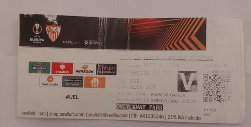 Ticket stub sevilla v - stub-,