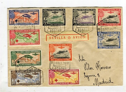 Spain 1926 lovely airmail fdc - lovely,