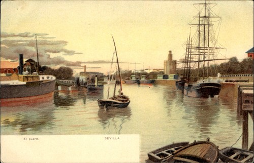 The port masted sailing - port, ships