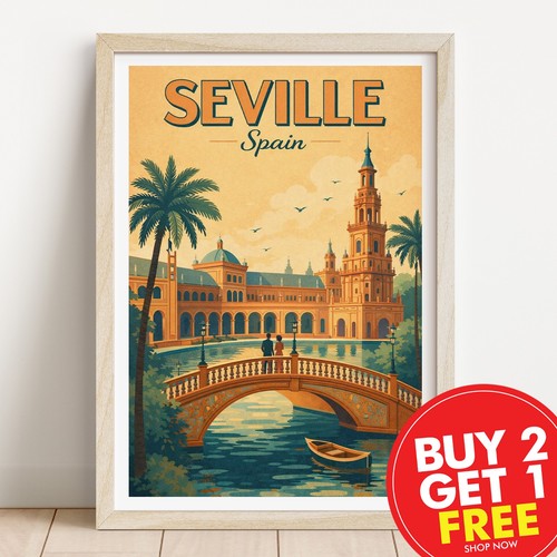 Seville spain retro travel - seville,